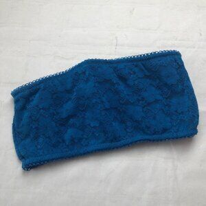 Stretch Lace‎ strapless bandeau tube top in deep blue size Medium / Large